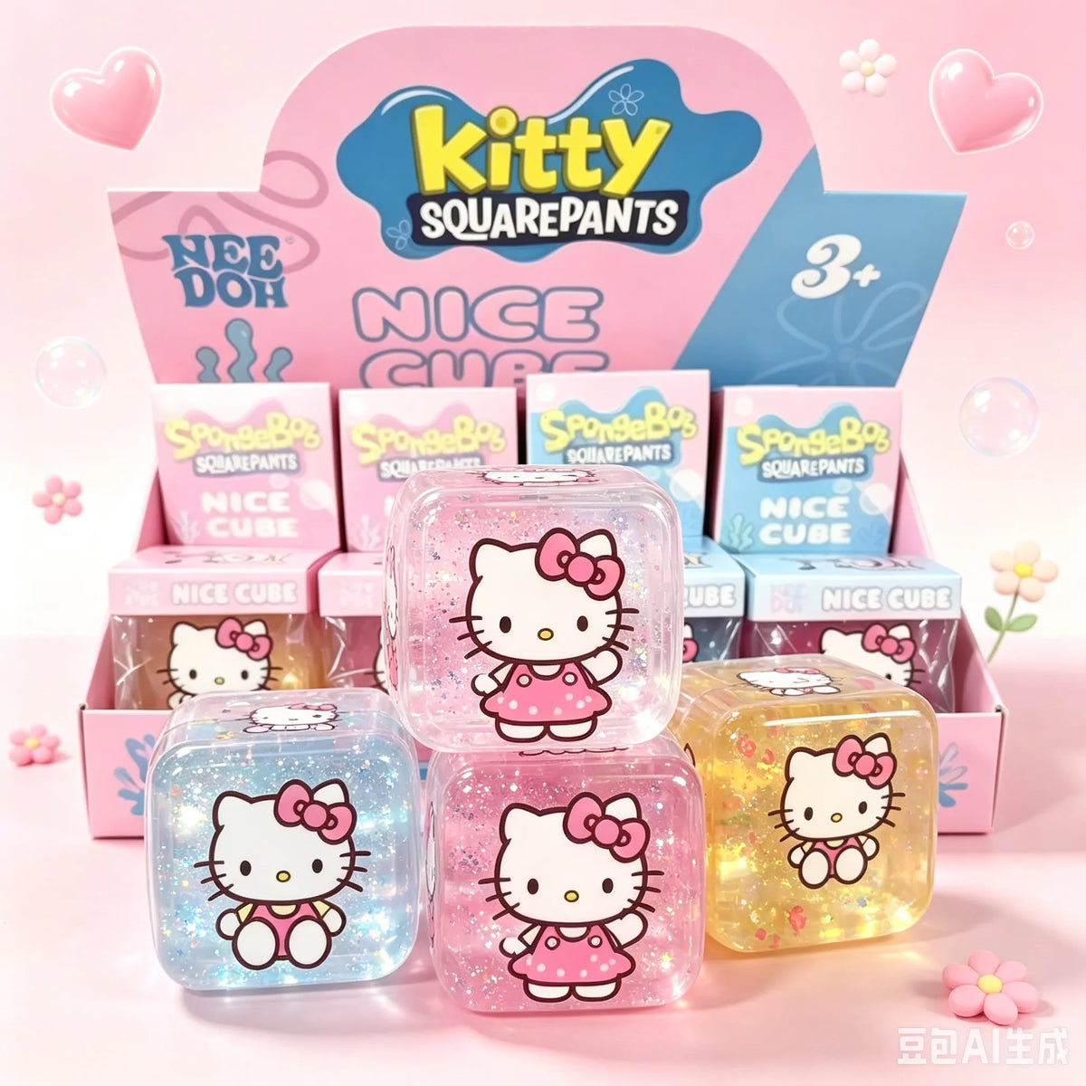 SQUISHY CUBO HELLO KITTY X1 UNIDAD