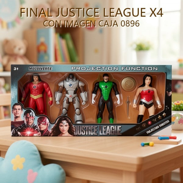 FINAL JUSTICE LEAGUE X4 CON IMAGEN CAJA 0896