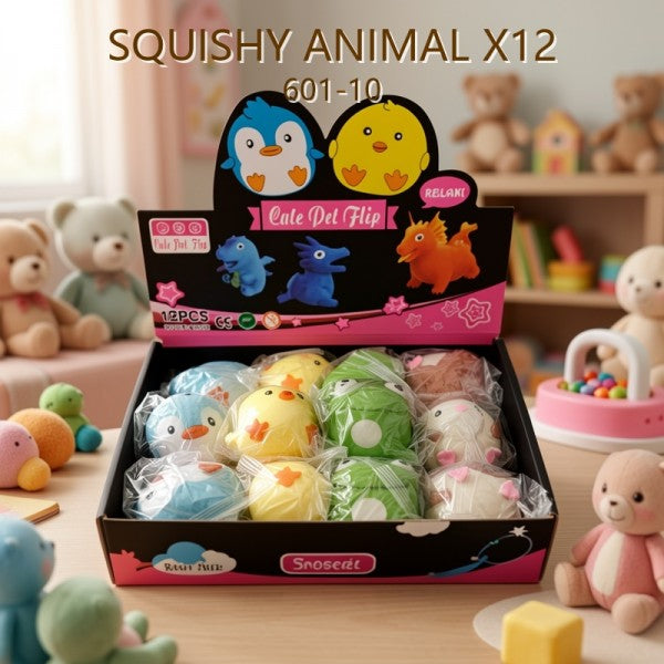 SQUISHY ANIMAL X12 601-10