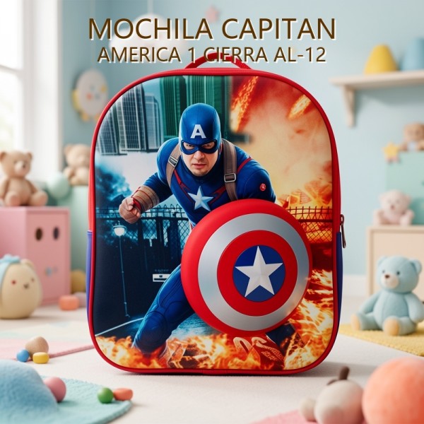 MOCHILA CAPITAN AMERICA 1 CIERRA AL-12