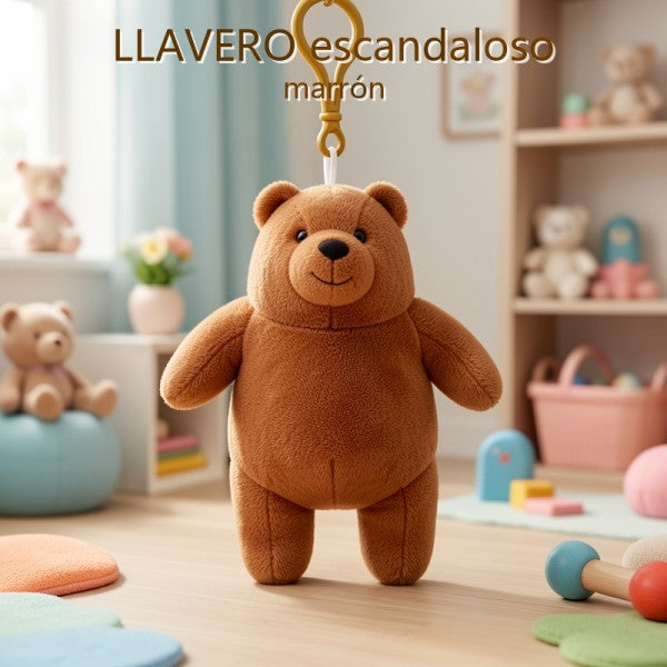 LLAVERO DE PELUCHE ESCANDALOSO MARRON
