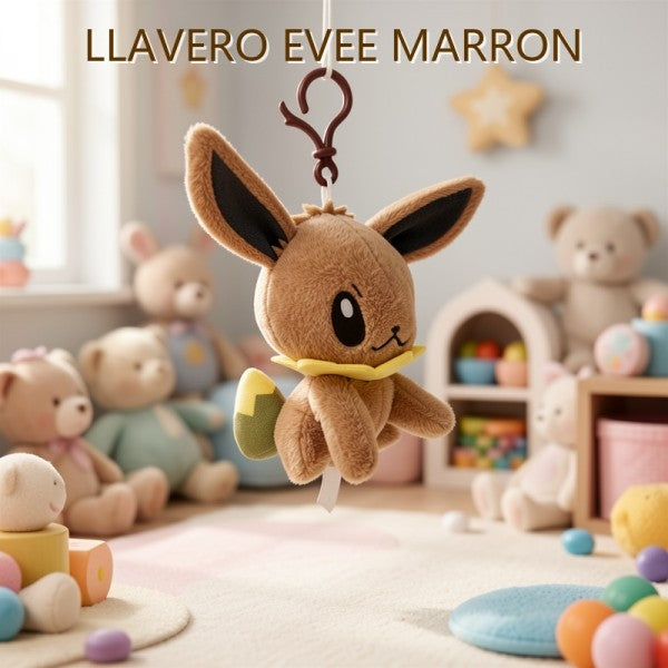 LLAVERO DE PELUCHE EVEE MARRON