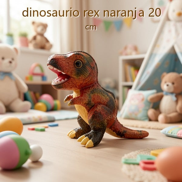 DINOSAURIO REX NARANJA 20 CM