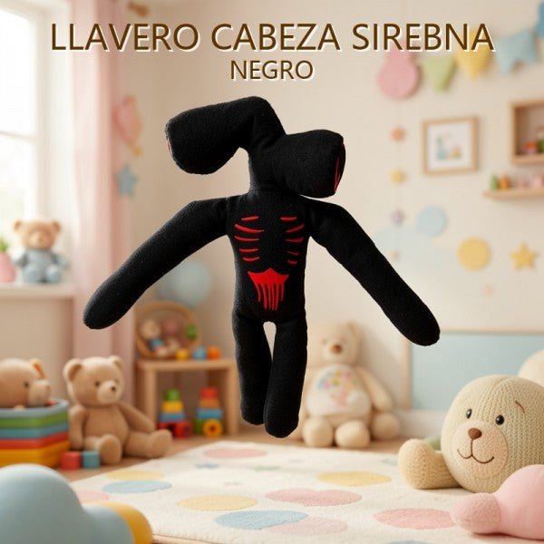 LLAVERO DE PELUCHE CABEZA DE SIRENA NEGRO
