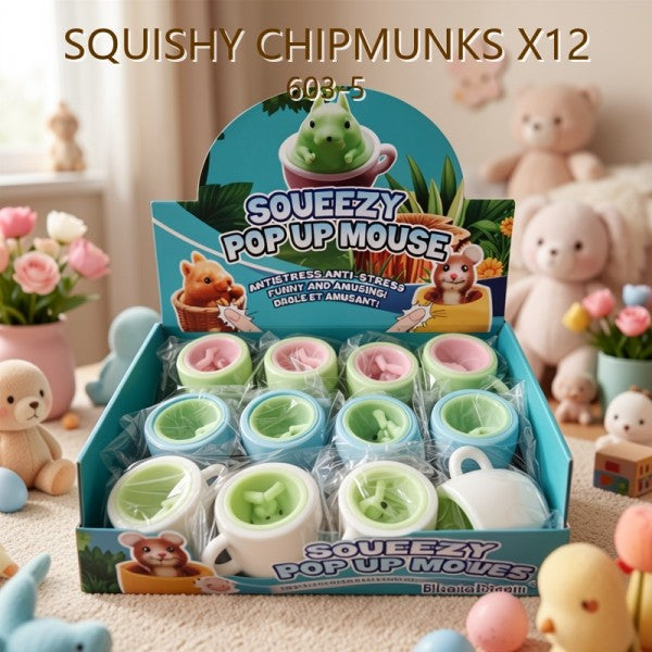 SQUISHY CHIPMUNKS X12 603-5