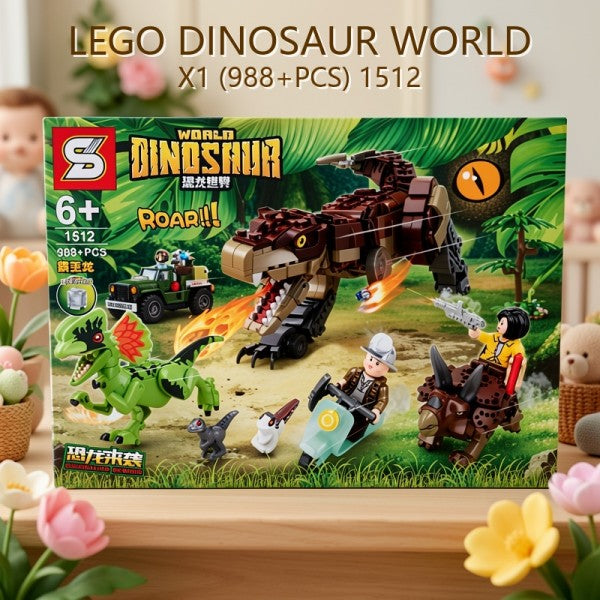 BLOQUES DINOSAUR WORLD X1 (988+PCS) 1512