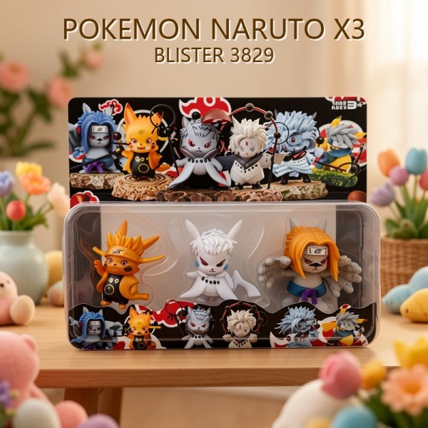 POKEMON NARUTO X3 BLISTER 3829
