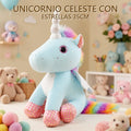 UNICORNIO CELESTE CON ESTRELLAS 35CM