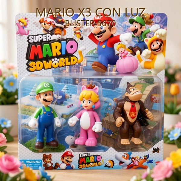 MARIO X3 CON LUZ BLISTER 5670