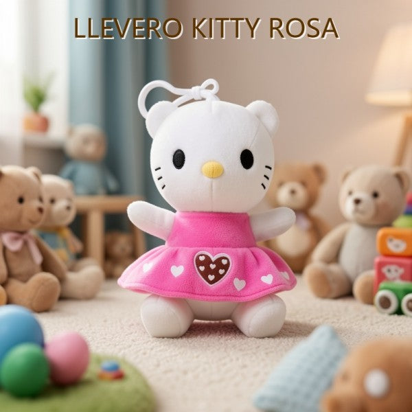 LLAVERO DE PELUCHE KITTY ROSA