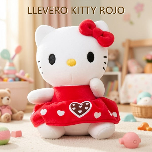 LLAVERO DE PELUCHE KITTY ROJA