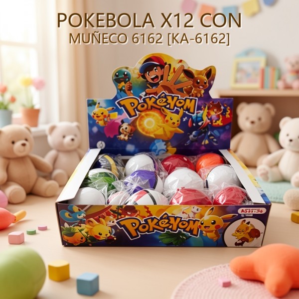 POKEMON POKEBOLA X12 CON MUÑECO 6162 [KA-6162]