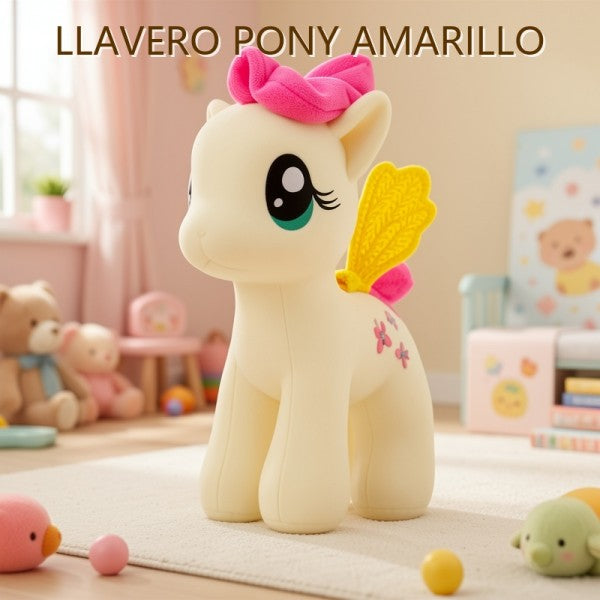 LLAVERO DE PELUCHE PONY AMARILLO