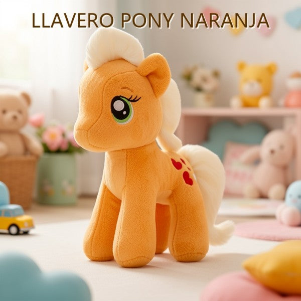 LLAVERO DE PELUCHE PONY NARANJA