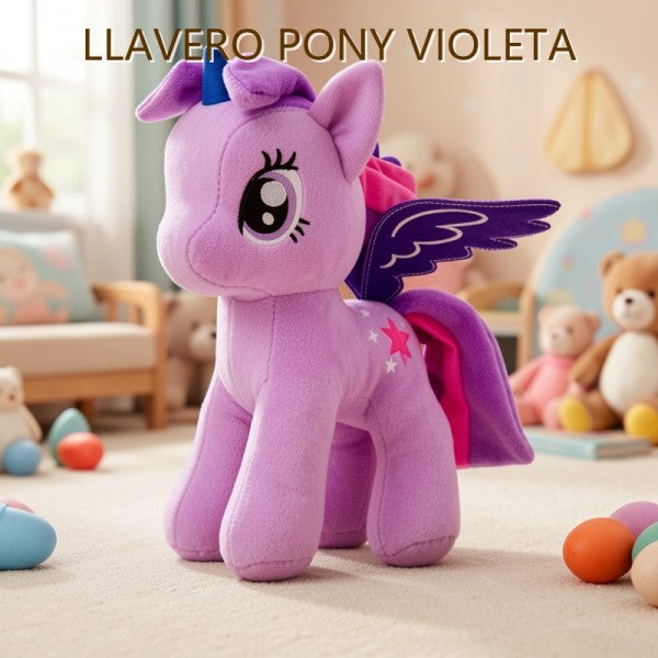 LLAVERO DE PELUCHE PONY VIOLETA