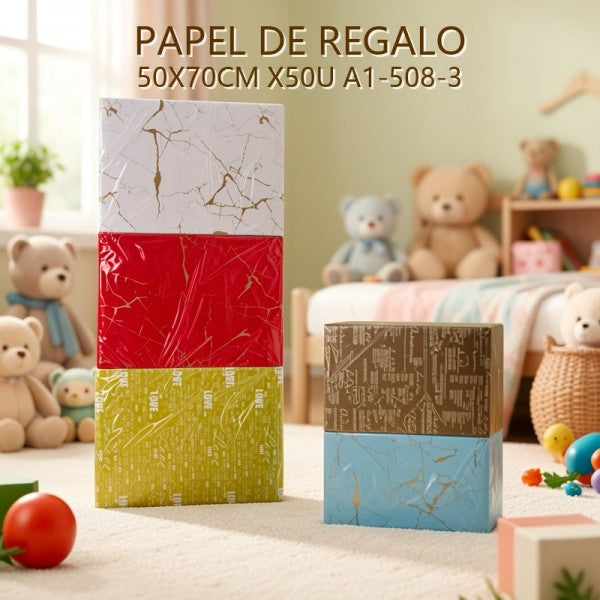 PAPEL DE REGALO 50X70CM X50U A1-508-3