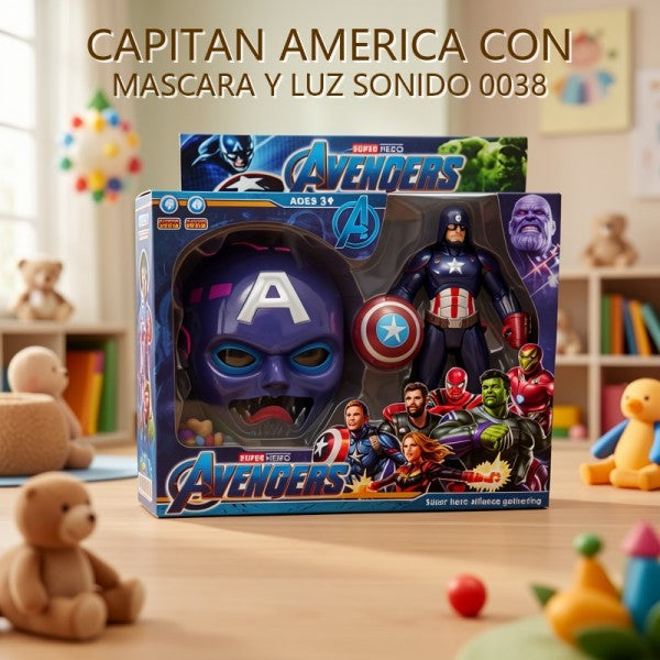 AVENGERS CAPITAN AMERICA CON MASCARA Y LUZ SONIDO 0038