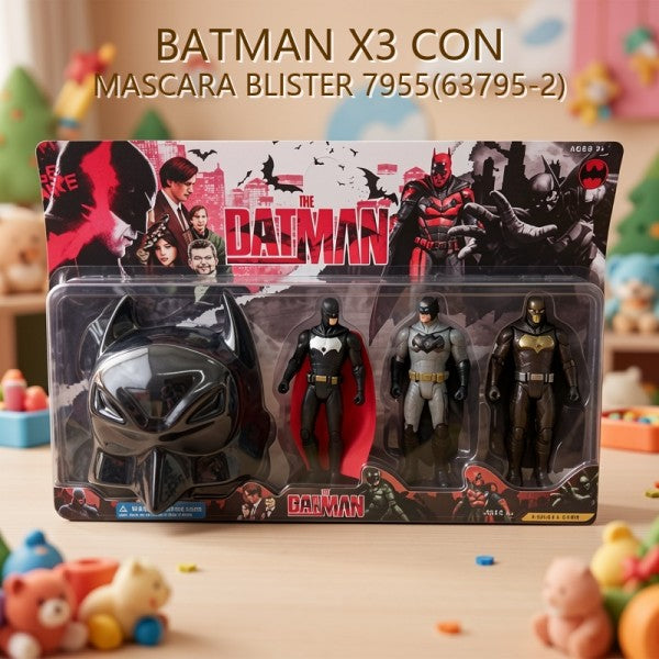 DC BATMAN X3 CON MASCARA BLISTER 7955(63795-2)