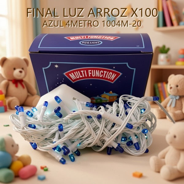LUZ ARROZ X100 AZUL 4METRO 1004M-20 PRECIO FINAL!!!