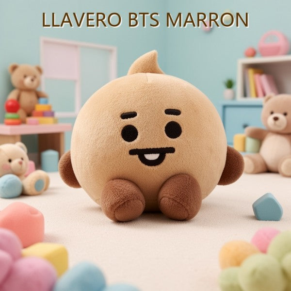 LLAVERO DE PELUCHE BTS MARRON
