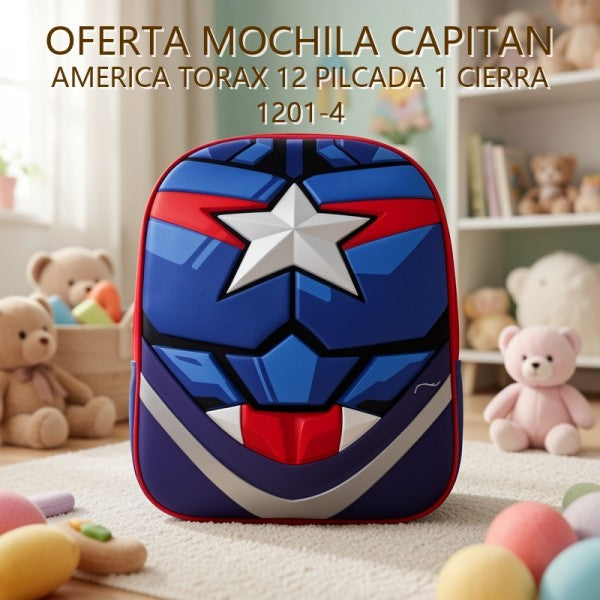 MOCHILA CAPITAN AMERICA TORAX 12 PILCADA 1 CIERRA 1201-4 OFERTA FINAL!!!