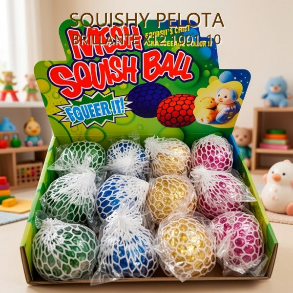 SQUISHY PELOTA BRILLANTE X12 1001-10