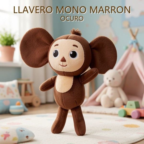 LLAVERO DE PELUCHE MONO MARRON OSCURO