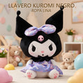 LLAVERO DE PELUCHE KUROMI NEGRA ROPA LILA