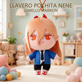 LLAVERO DE PELUCHE POCHITA NENE CABELLO MARRON