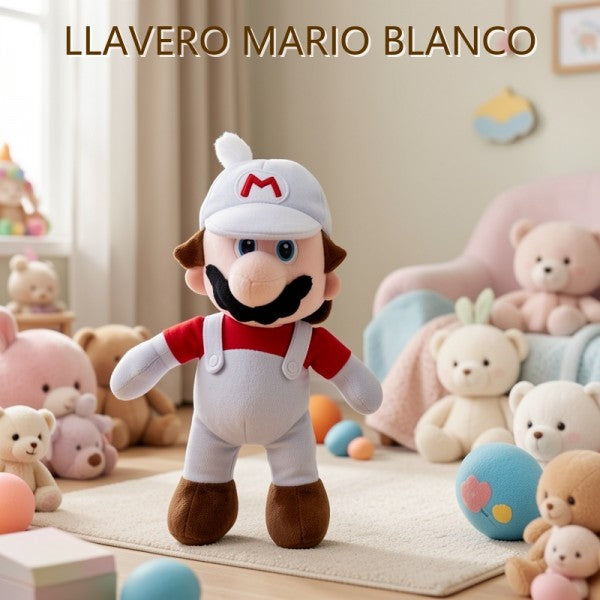 LLAVERO DE PELUCHE MARIO BLANCO