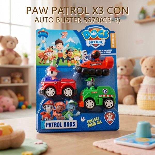 PAW PATROL X3 CON AUTO BLISTER 5679(G3-3)