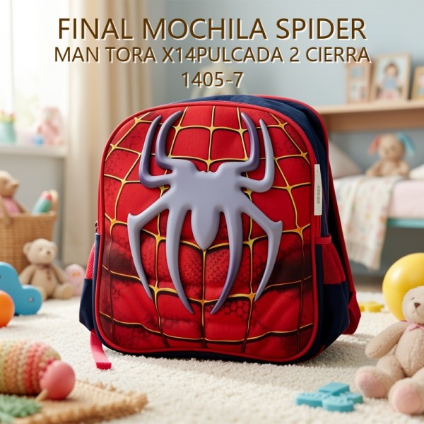 MOCHILA SPIDER MAN TORA X14PULCADA 2 CIERRA 1405-7 PRECIO FINAL!!!