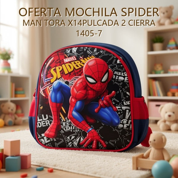 MOCHILA SPIDER MAN TORA X14PULCADA 2 CIERRA 1405-7 OFERTA FINAL!!!