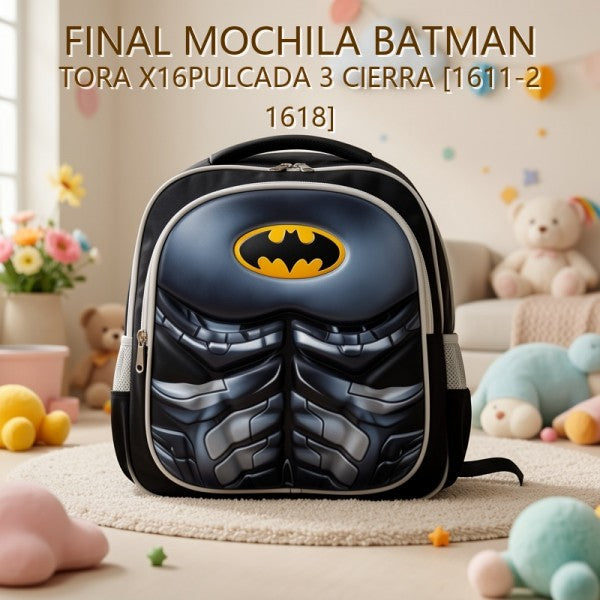 MOCHILA BATMAN TORA X16PULCADA 3 CIERRA [1611-2 1618] PRECIO FINAL!!!