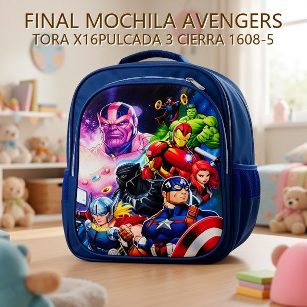 MOCHILA AVENGERS TORA X16PULCADA 3 CIERRA 1608-5 PRECIO FINAL!!!