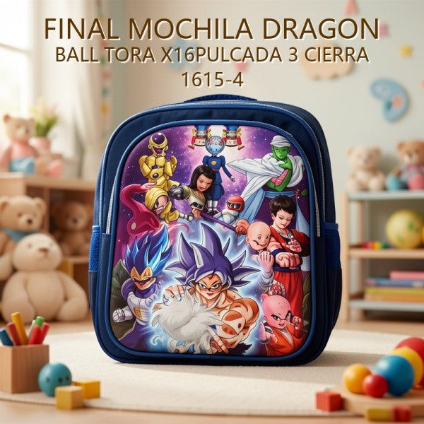 MOCHILA DRAGON BALL TORA X16PULCADA 3 CIERRA 1615-4 PRECIO FINAL!!!