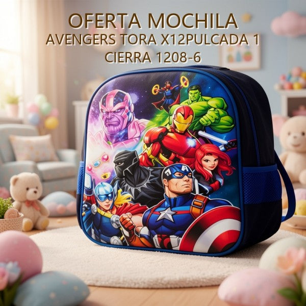 MOCHILA AVENGERS TORA X12PULCADA 1 CIERRA 1208-6 OFERTA FINAL!!!