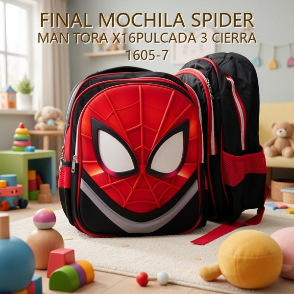 MOCHILA SPIDER MAN TORA X16PULCADA 3 CIERRA 1605-7 PRECIO FINAL!!!