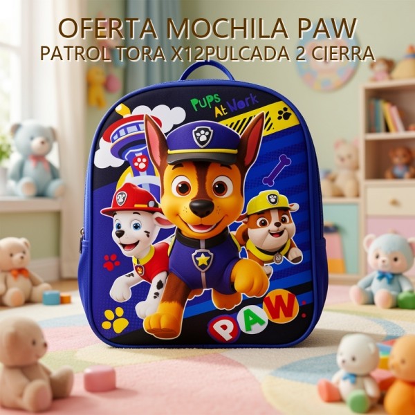 MOCHILA PAW PATROL TORA X12PULCADA 2 CIERRA OFERTA FINAL!!!