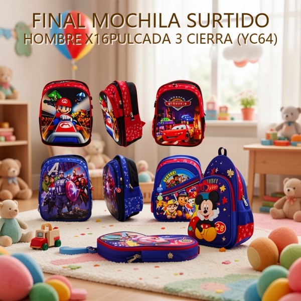 MOCHILA SURTIDO HOMBRE X16PULCADA 3 CIERRA (YC64) PRECIO FINAL!!!