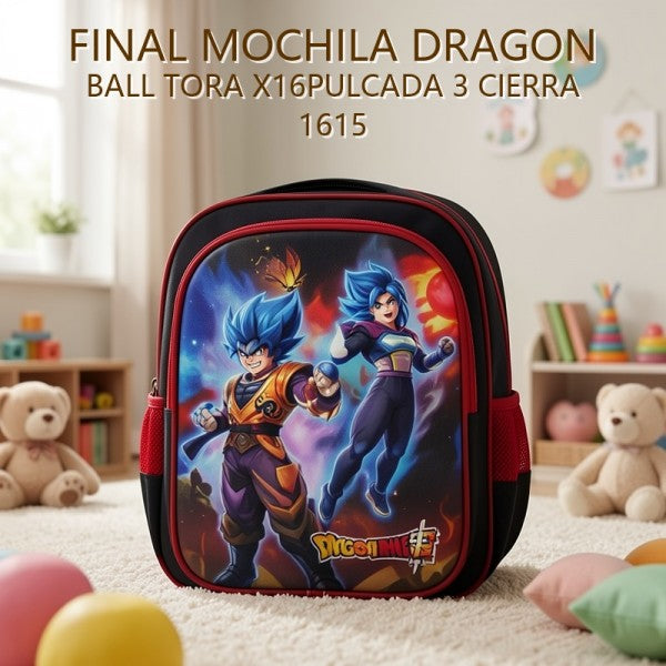 MOCHILA DRAGON BALL TORA X16PULCADA 3 CIERRA 1615 PRECIO FINAL!!!
