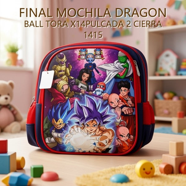MOCHILA DRAGON BALL TORA X14PULCADA 2 CIERRA 1415 PRECIO FINAL!!!