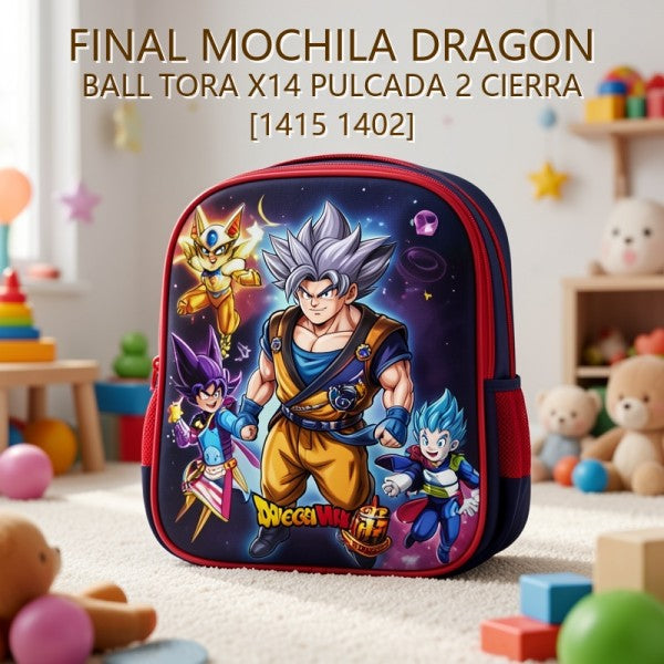 MOCHILA DRAGON BALL TORA X14 PULCADA 2 CIERRA [1415 1402] PRECIO FINAL!!!