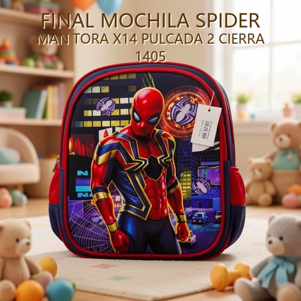 MOCHILA SPIDER MAN TORA X14 PULCADA 2 CIERRA 1405 PRECIO FINAL!!!