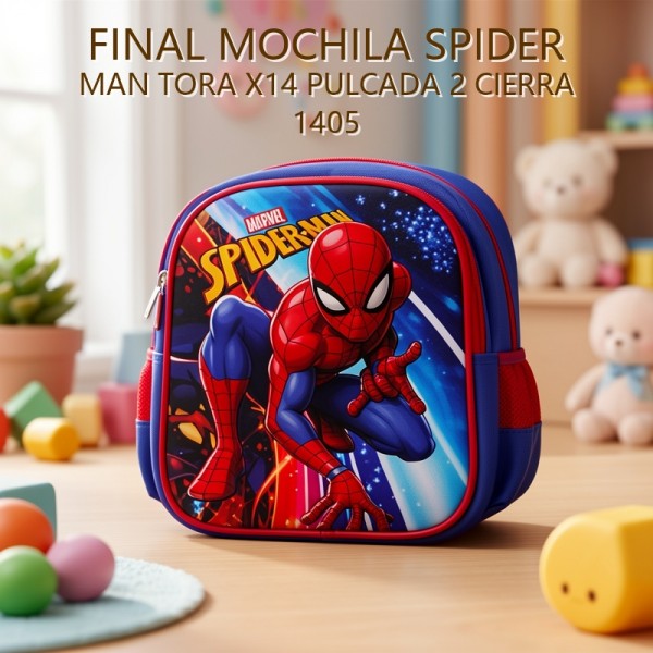 MOCHILA SPIDER MAN TORA X14 PULCADA 2 CIERRA 1405 PRECIO FINAL!!!