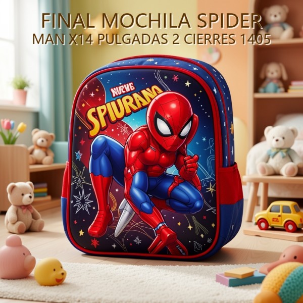 MOCHILA SPIDER MAN X14 PULGADAS 2 CIERRES 1405 PRECIO FINAL!!!