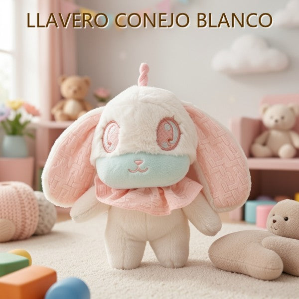 LLAVERO DE PELUCHE CONEJO BLANCO