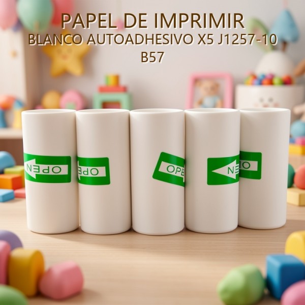 PAPEL DE IMPRIMIR BLANCO AUTOADHESIVO X5 J1257-10 B57