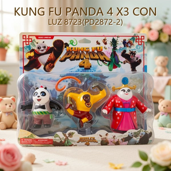 OFERTA KUNG FU PANDA 4 X3 CON LUZ 8723(PD2872-2)