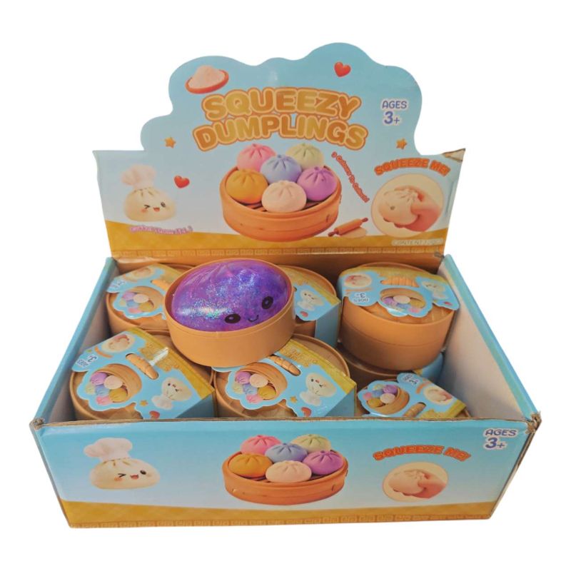 SQUISHY DE DUMPLING DE PECTINA CON BRILLO X12 UNIDADES 8.5CM 0198{PP2210-19}
